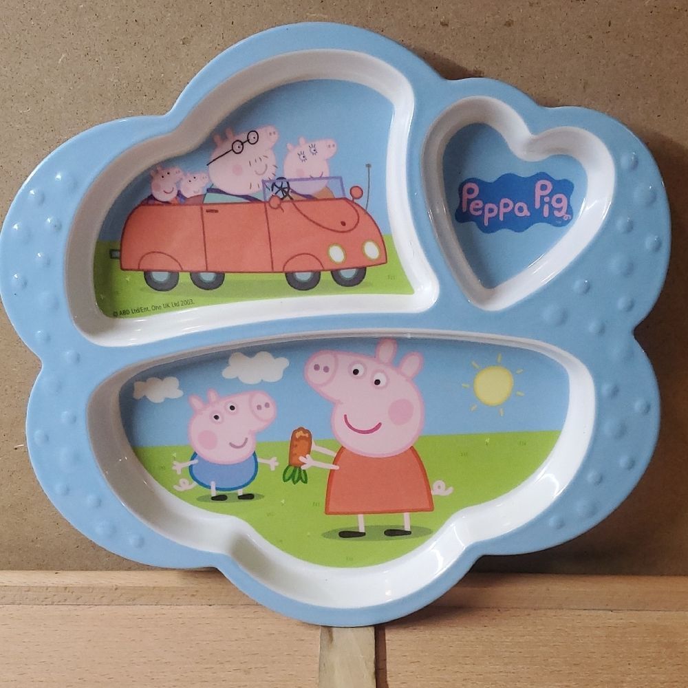 Zak! Designs Vintage Peppa Pig Cloud-Shaped Childrens Dinner Plate Melamine 2003